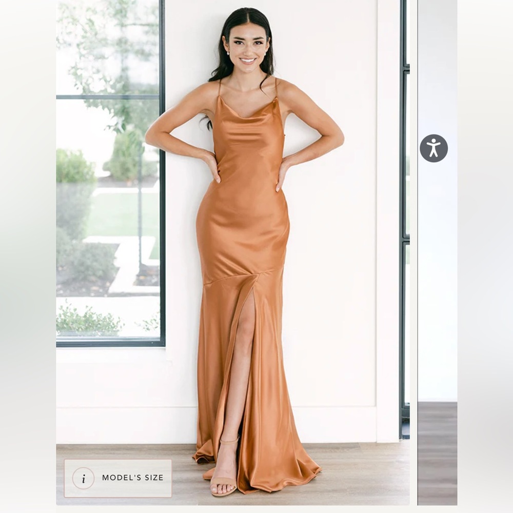 Revelry - Kimora Satin Dress - Champagne